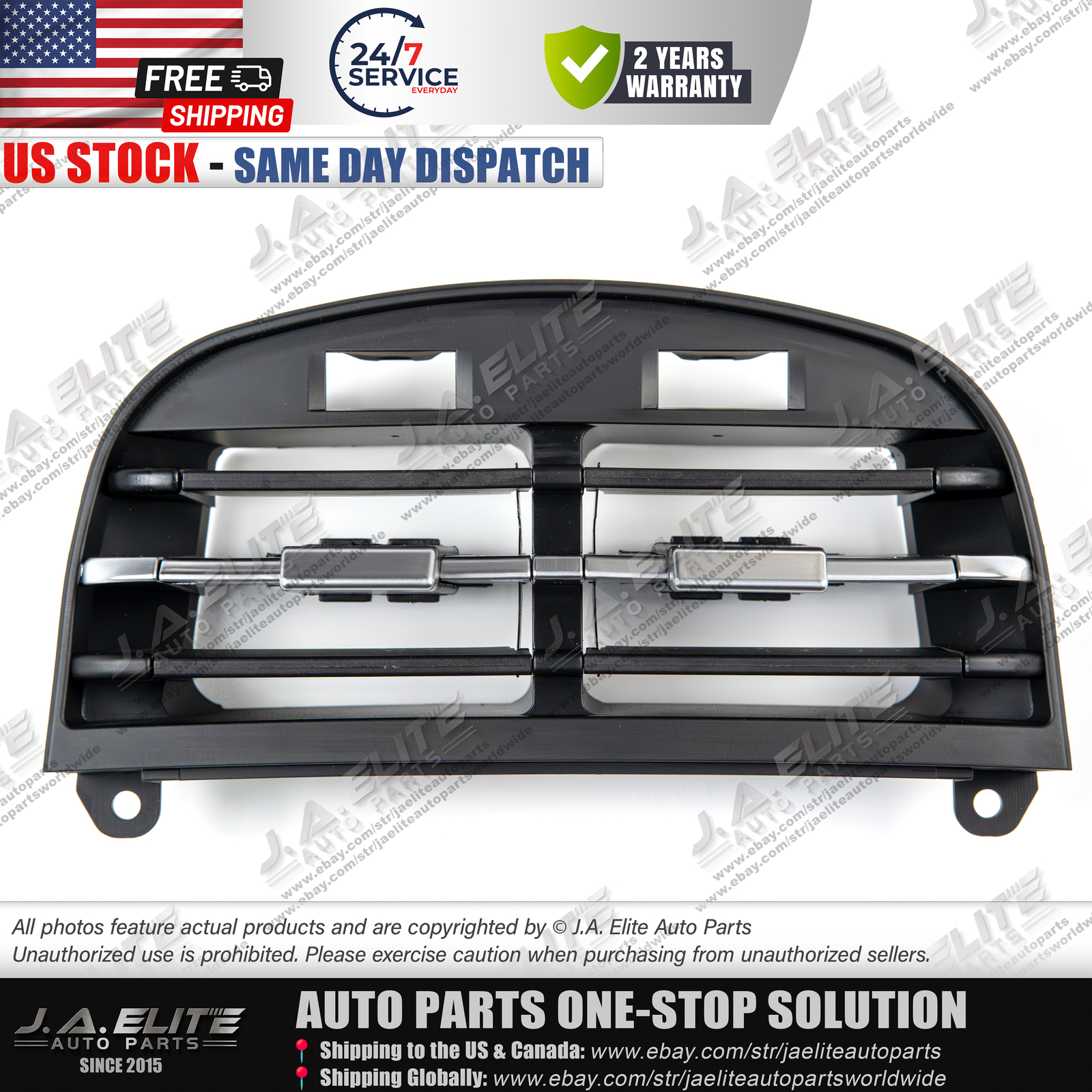 Inner Rear A/C Air Vent Grille Cover Kit for Maserati Ghibli 2014-2020