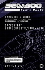 Sea-Doo Speedster, Challenger & Challenger X, 2004 Owners Manual Paperback