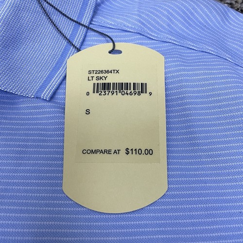 Polo da golf Tommy Bahama uomo piccola vestibilità rilassata a righe SS blu cielo $110* - Foto 2 di 9