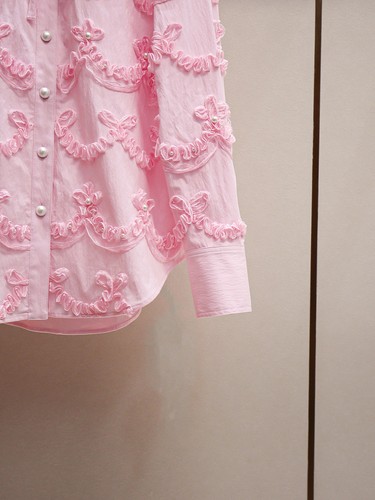 Women's New French Sweet Lace Loose Shirts Long Sleeved Floral Party Shirts Top - Picture 12 of 14