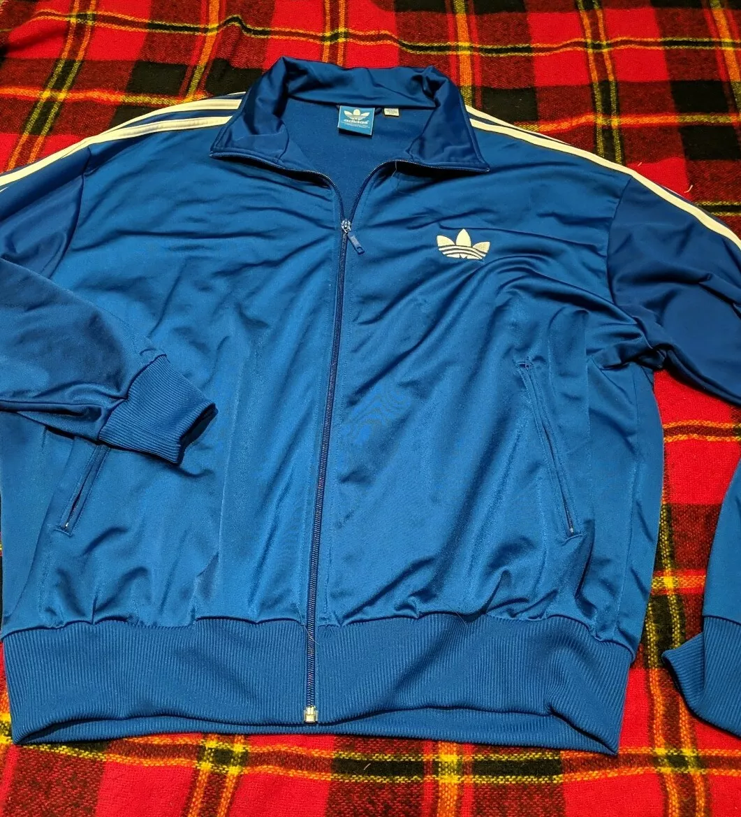 VTG Adidas Trefoil Blue Track Jacket Men’s Size 2XL 3 Stripe