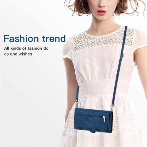 For Samsung S25Ultra S24 S22 S10 Leather Zipper Card Wallet Crossbody Phone Case - Picture 20 of 39