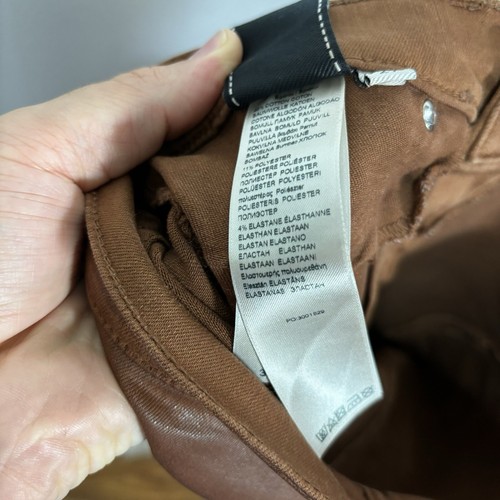 Pantalone 7 For All Mankind marrone vita alta super skinny rivestito slim illusione 27 - Foto 13 di 13