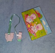 Vintage 1993 AVON Piggy Patrol Bib Holder Clip-Ons Converts Napkin to Bib, New