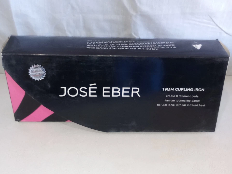 NUEVO Jose' Eber Rosa Cebra Clip Libre 19mm Varita Rizadora-Titanio Turmalina Barril Foto 4 de 4