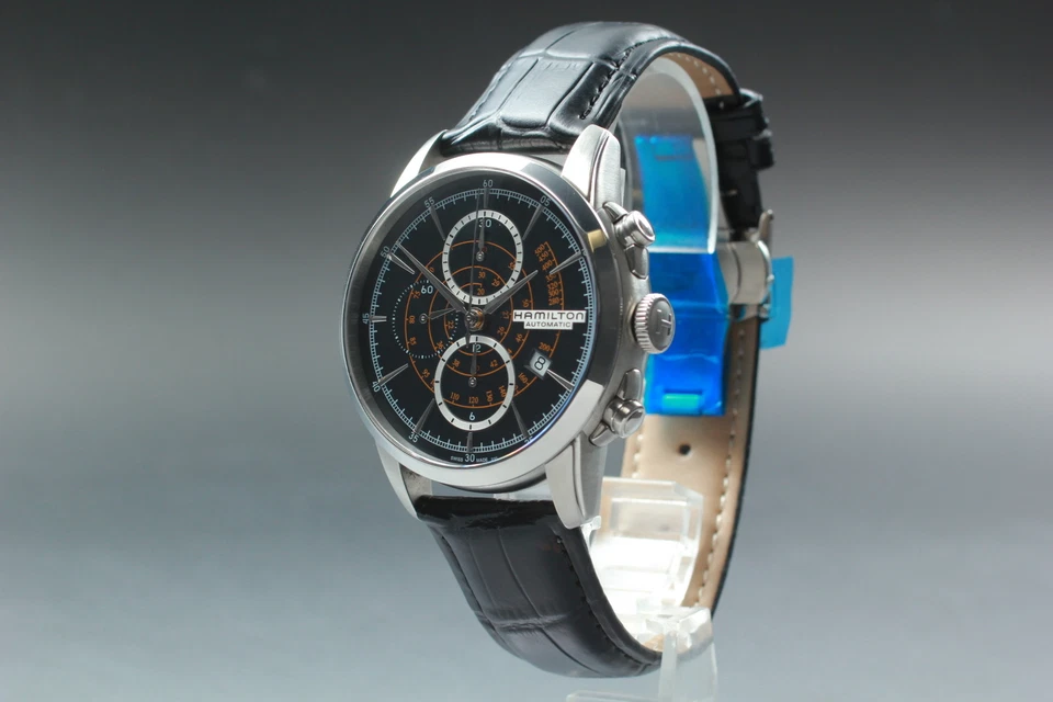 [Papel] HAMILTON American Classic RailRoad Auto Chrono 44 mm H40656731 H406560 Foto 3 de 4