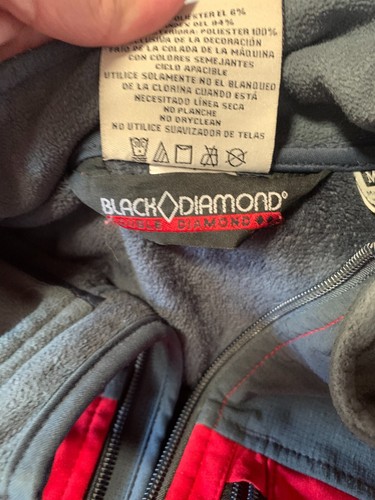Black Diamond Jacket Mens Size Medium Red Black Winter Preppy Colorful - Picture 5 of 12