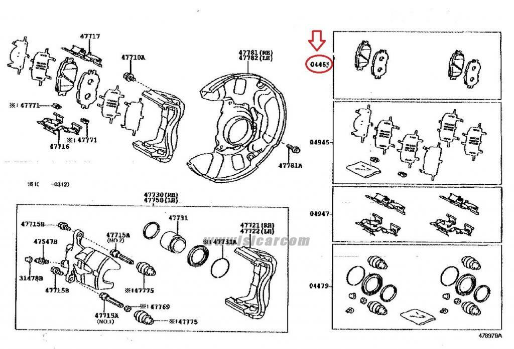 ®️ TOYOTA WISH ZNE10 FRONT BRAKE PAD SET 04465-68010 Repuestos desde