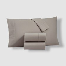 Charter Club Gray Sleep Luxe Solid Cotton Flannel 4-Pc. Sheet Set King
