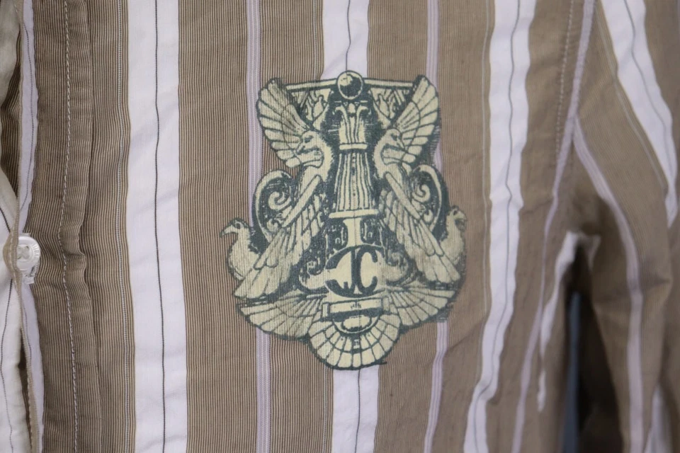 Camisa de vestir Just Cavalli marrón a rayas manga larga talla 50 Foto 3 de 4