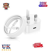For iPhone 16 16pro 15 14 13 12 supeFast 20W USB-C PD Plug Charger Adapter Cable