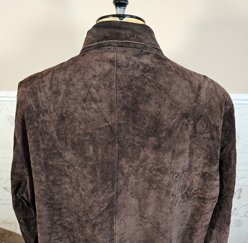 Hugo Boss Kalbsleder Wildleder Jacke Herren UK 46 / EU 56 Braun Overshirt 2XL - Bild 9 von 23