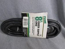 Prime PS010608 8-Feet 16/3 SJT Replacement Power Supply Cord / 13-Amp NEW/SEALED