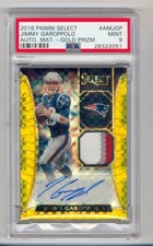 JIMMY GAROPPOLO 2016 SELECT GOLD PRIZM AUTO AUTOGRAPH PATCH #3/10 PSA 9 MINT