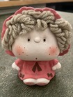 1980's Vintage Doll Girl with Yarn Hair Clay/Ceramic Piggy Bank Japan - unique — photo 1