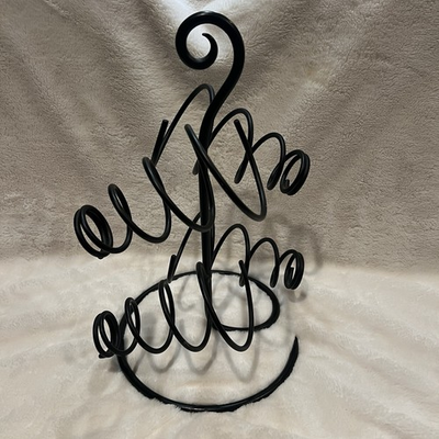 #ad Spiral Metal 4 Bottle Wine Rack Table Top Wrought Iron “EXCELLENT ” $39.98