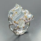 Gemstone ring Natural Aquamarine Ring 925 Sterling Silver Size 8 /R474357