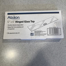Aqueon 12"x6" Hinged Glass Top Fits Aquarium Size 2.5 gallon no hinge Chipped 