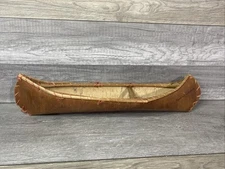 VTG   Birch Bark Canoe Handmade Native American Souvenir Huntsville Muskoka 18”