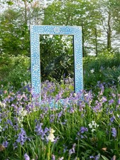 Indian Bone Inlay Mirror - Saphire Blue