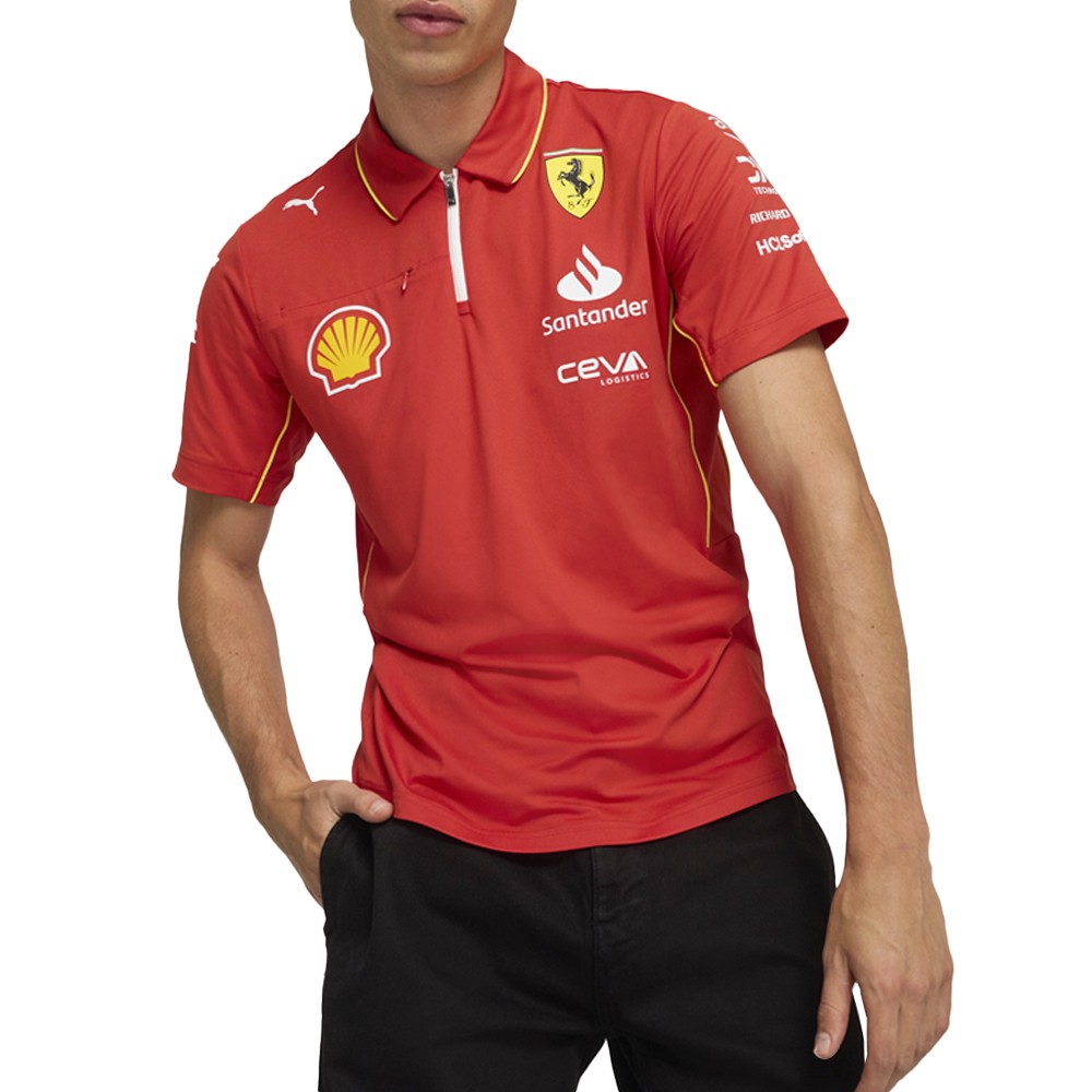 PUMA Scuderia Ferrari Team Pro Short Sleeve Polo Shirt Mens Red Casual 76386501 5190₽