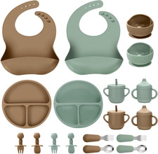 Silicone Baby Feeding Set, 18PCS Baby Led Weaning Supplies, Eating Essentials Ut