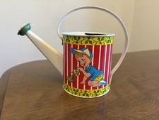 Ohio Art Co Child's Watering Can Vintage Tin Bright Colors Boy and Girl