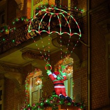 Christmas Decorations Lights Outdoor, 2.8ft LED Christmas Parachute Light wit...