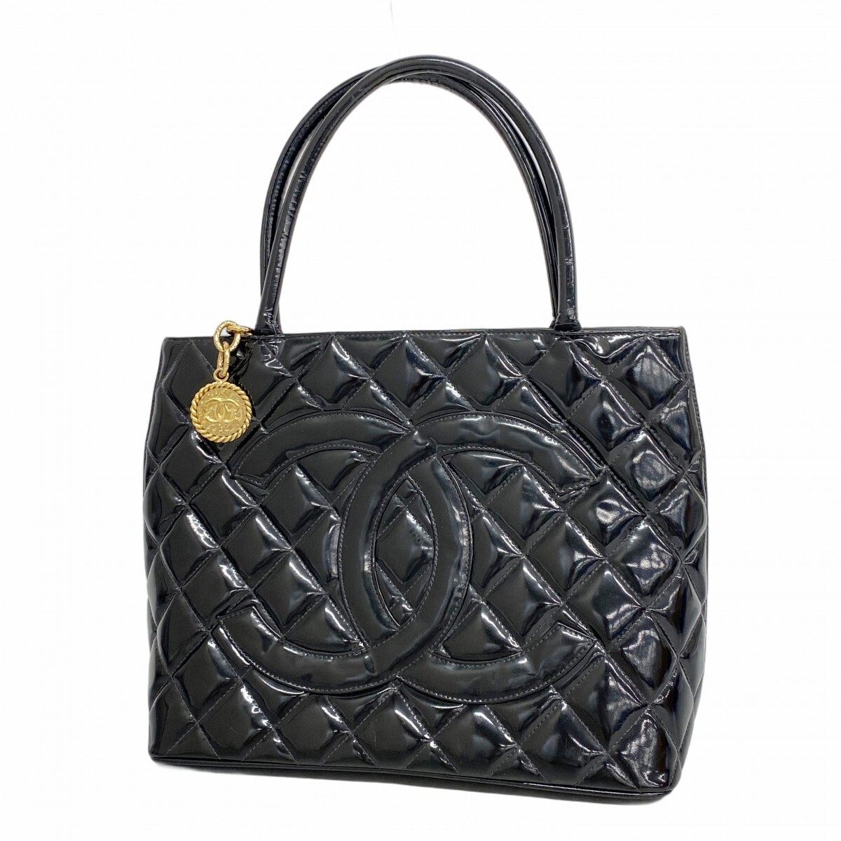 Chanel Patent Leather Tote Bag Black 421937