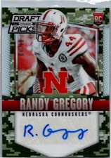 2015 Panini Prizm Draft Picks Camo #136 Randy Gregory Nebraska #'d /99 Auto