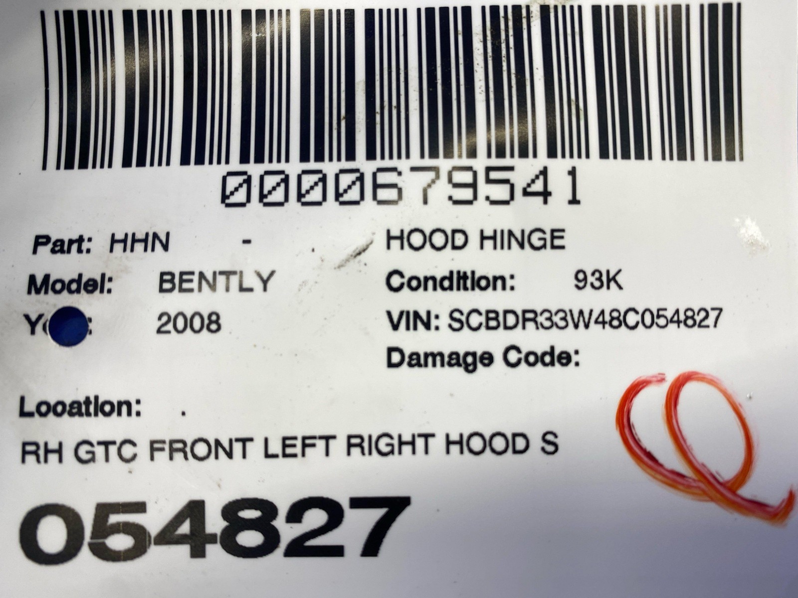 2006-2018 BENTLEY CONTINENTAL GTC FRONT LEFT RIGHT HOOD HINGE BRACKET /SHOCK SET