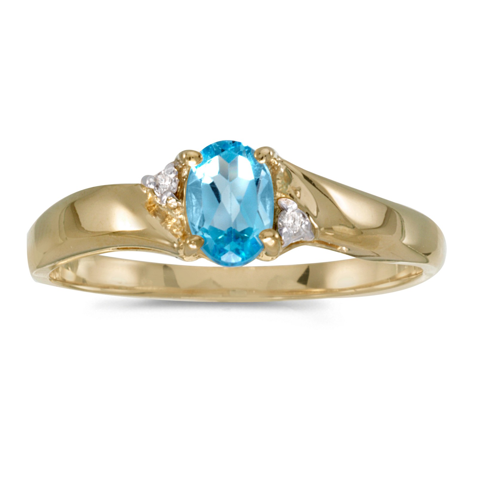 LXR 14k Gelbgold Oval Topas und Diamant Ring 04 ct 165690₽