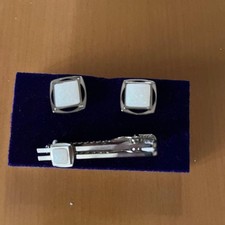 Formal Tie Pin Cufflinks Button Set Stylish Fashionable Luxury No Box/USED K