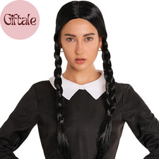 Scary Girl or Indian Girl Wig, Wednesday, Pocahontas, Braided Black Wig, High Fa