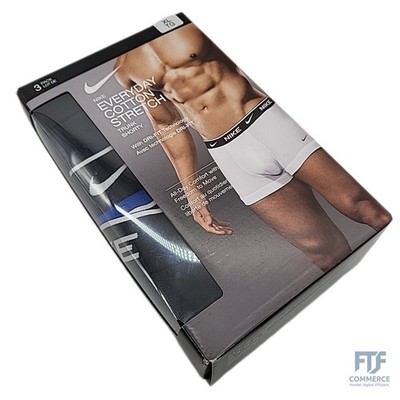 Nike Herren Everyday XL Cotton Stretch Trunks 3Pk, Obsidian/Game Royal/Black, XL