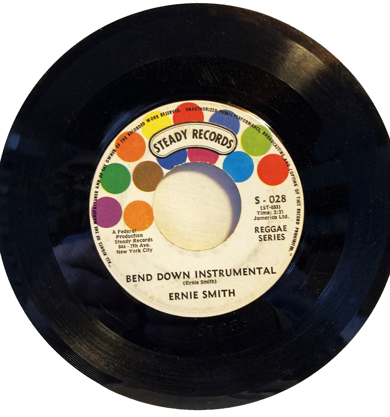 Ernie Smith Instrumental 2 VG 0h Century Paces Bend Down S-028 45 PET RESCUE