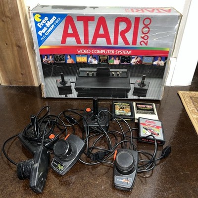 Vintage Atari 2600 Gaming Console Original Box Untested.  3 Games, 2 Joysticks