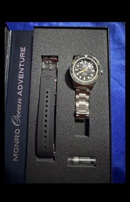 Monro Ocean Adventure MOA-2 Pacific Black Automatic Dive Watch 41mm