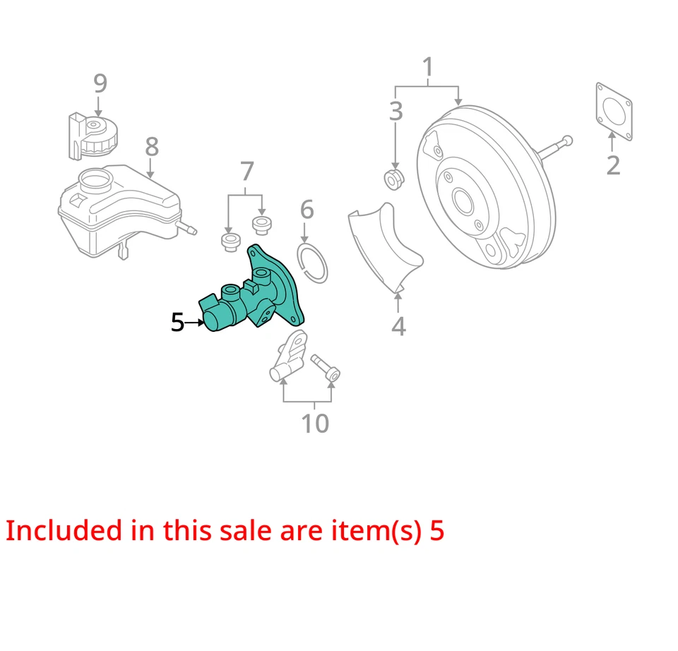 Volkswagen Golf GTI 2013 cilindro maestro de freno fabricante de equipos originales 106 k millas - LKQ381512485 Foto 4 de 4