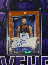 2025 Topps Chrome Sapphire WWE Tama Tonga Orange Smackdown Brand Auto #6/25