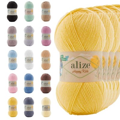5 x 100g Alize Happy Kids Strickgarn Bambus Viskose Häkelgarn Oeko-Tex Farbwahl