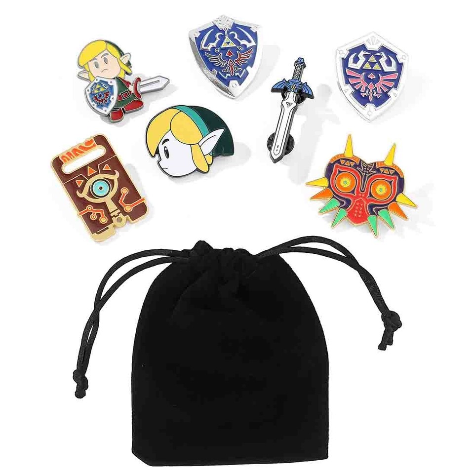 7 PIEZAS Broche Colección Broche Insignias Esmaltadas The Legend of Zelda Anime Cosplay Insignias Regalo