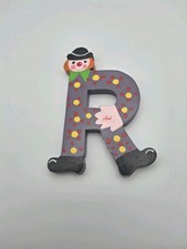 Vtg. Sevi Hand Painted Wooden Alphabet Letter 3 to 4 Clown Child Baby Decor R"