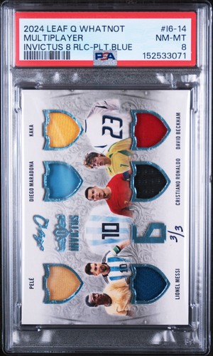 2024 LEAF Q WHATNOT RONALDO/BECKHAM/MARADONA/KAKA/MESSI/PELE 3/3 PSA 8