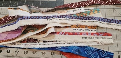 CRUMBTASTIC  1 POUND Multicolor Quilt Shop Cotton  .  includes Designer fabrics 