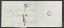 1800s SARDINIA Antique stampless Letter. Genova to Laigueglia