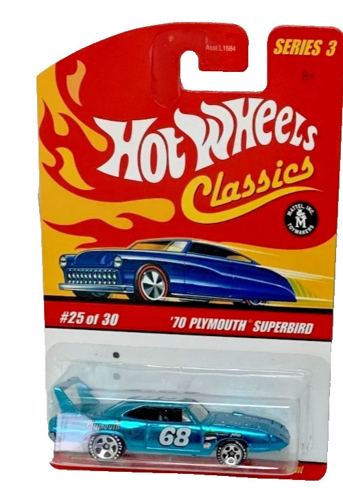 HOT WHEELS CLASSICS SERIES 3 '70 PLYMOUTH SUPERBIRD #25/30 BLUE 2006 FREE SHIP!