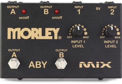Morley Gold Series ABY MIX 2-button Switcher/Mixer Pedal (2-pack) Bundle