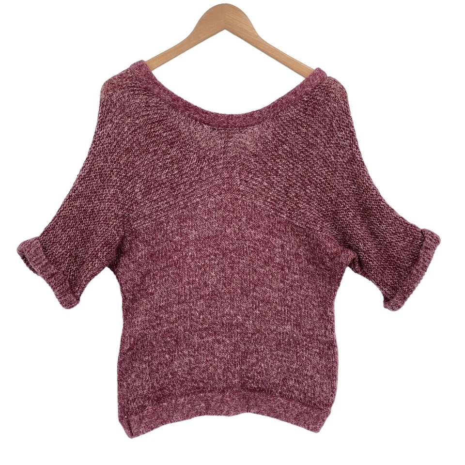 American Rag Cie свитер женщин большой бордовый ребристый вязаный доломан рукав пуловер - Изображение 2 из 4