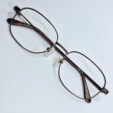 90s Vintage Japan Bronze Metal Glasses Frame 54mm Classic Etched Detail 4025